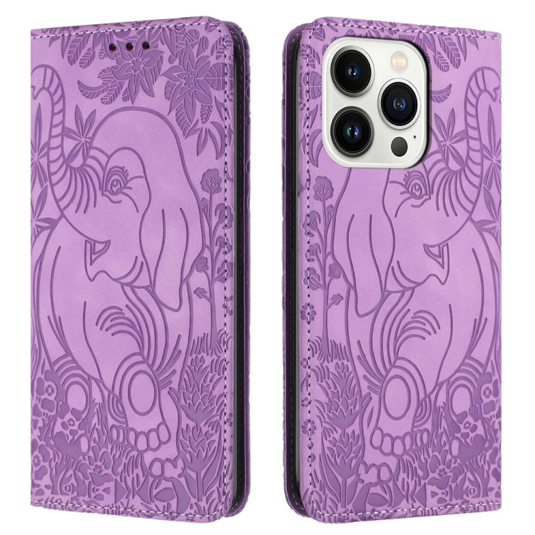 Retro Elephant Embossed Leather Phone Case, Series 2