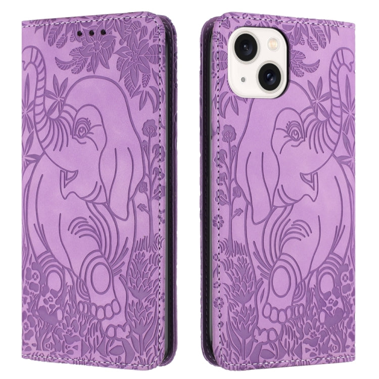 Retro Elephant Embossed Leather Phone Case, Series 3