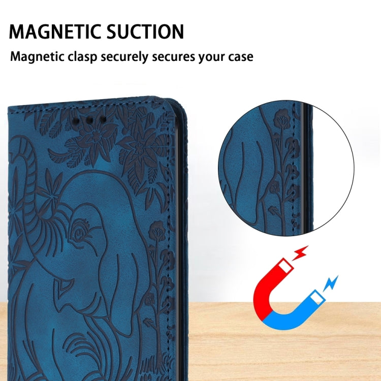 Retro Elephant Embossed Leather Phone Case, Series 3