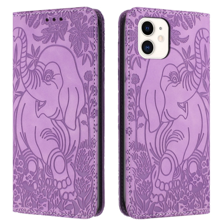 Retro Elephant Embossed Leather Phone Case, Series 2