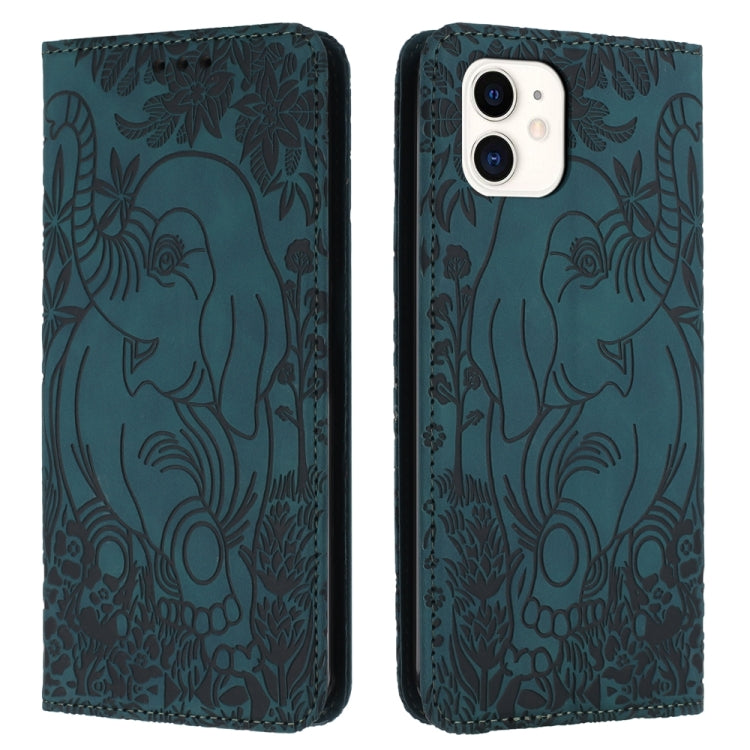 Retro Elephant Embossed Leather Phone Case, Series 2