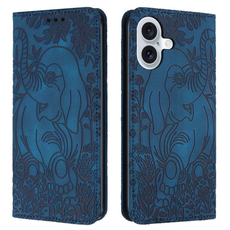 Retro Elephant Embossed Leather Phone Case, Series 1