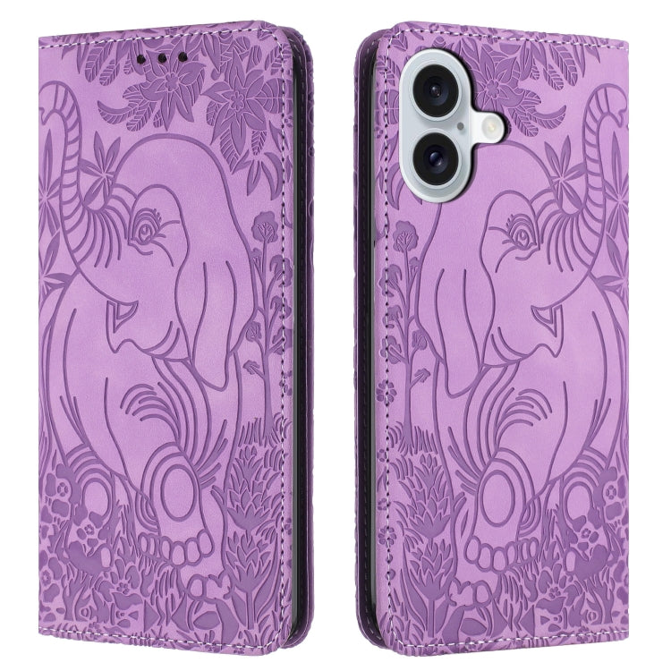 Retro Elephant Embossed Leather Phone Case, Series 1