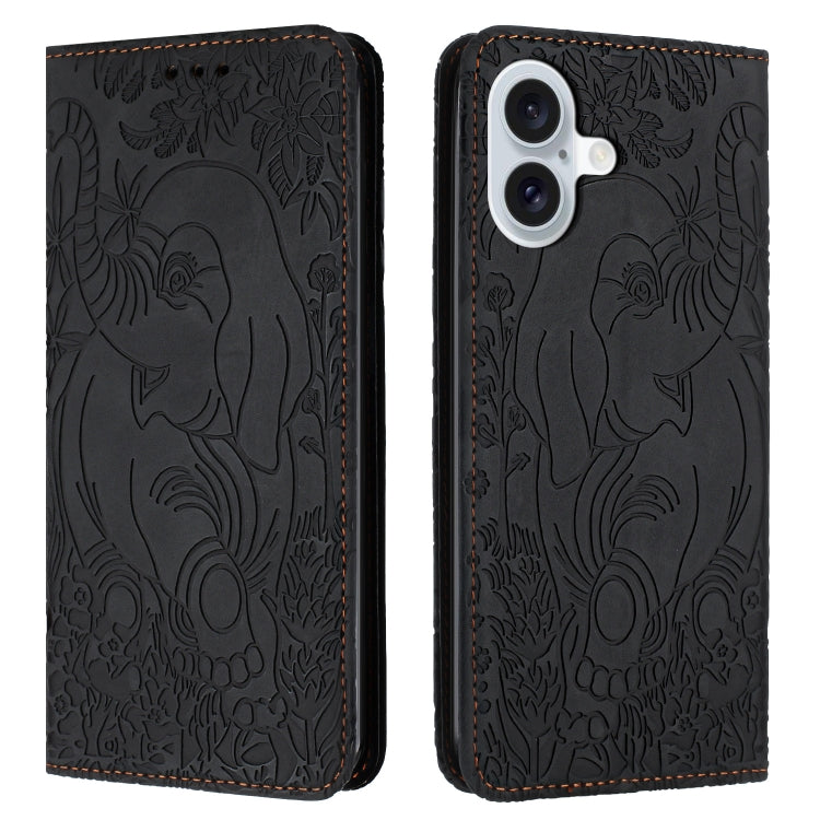 Retro Elephant Embossed Leather Phone Case, Series 1