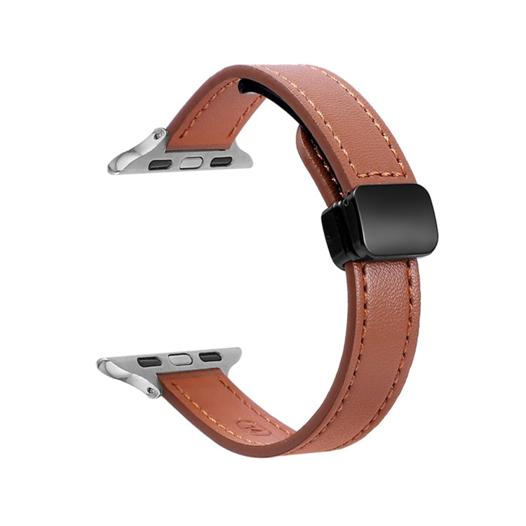 Slim Magnetic Buckle Genuine Leather Watch Band, Series 16