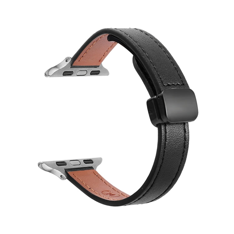 Slim Magnetic Buckle Genuine Leather Watch Band, Series 16