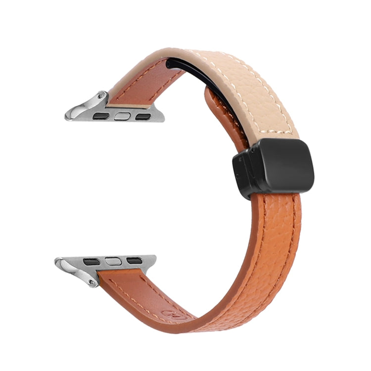 Slim Magnetic Buckle Genuine Leather Watch Band, Series 16