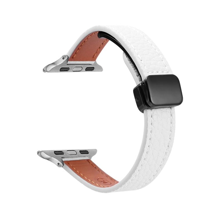 Slim Magnetic Buckle Genuine Leather Watch Band, Series 16