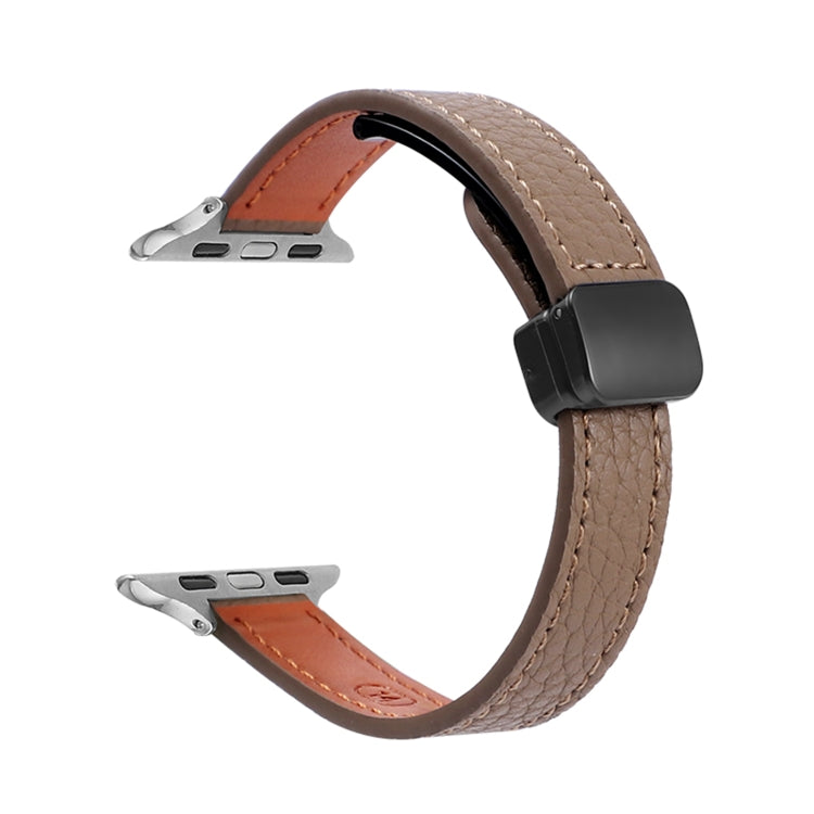 Slim Magnetic Buckle Genuine Leather Watch Band, Series 16