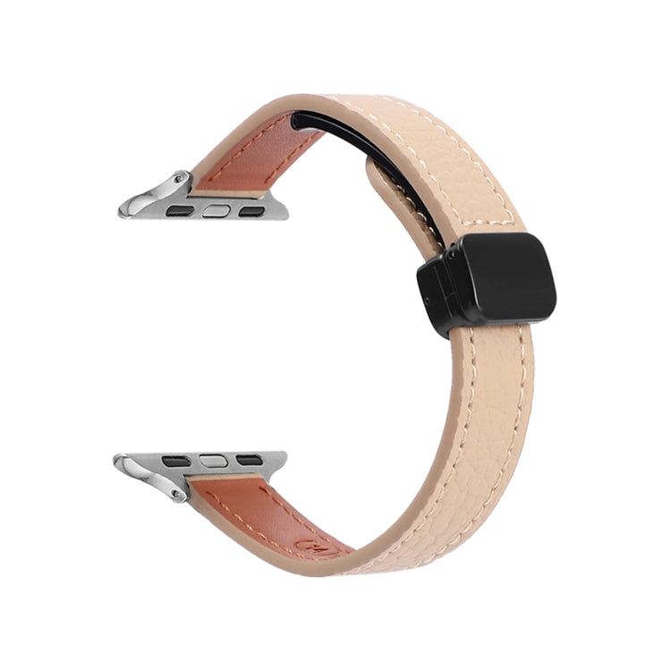 Slim Magnetic Buckle Genuine Leather Watch Band, Series 16