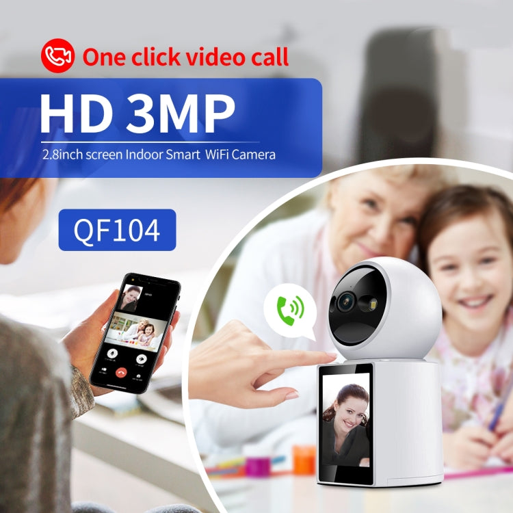 ESCAM QF104 One Click Video Call 3MP Indoor Humanoid Detection Audible Alarm Color Night Version Smart WiFi Camera