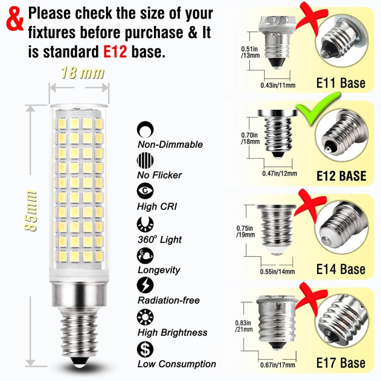 E12 15W 136 LEDs SMD 2835 Dimmable Corn Light Bulb, AC110-130V My Store