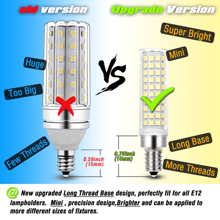 E12 15W 136 LEDs SMD 2835 Dimmable Corn Light Bulb, AC110-130V My Store