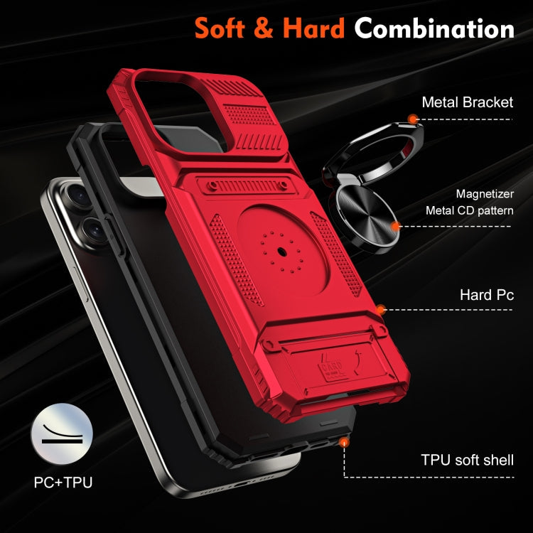 TPU+PC Shockproof Card Phone Case with Metal Ring Holder, Series 3