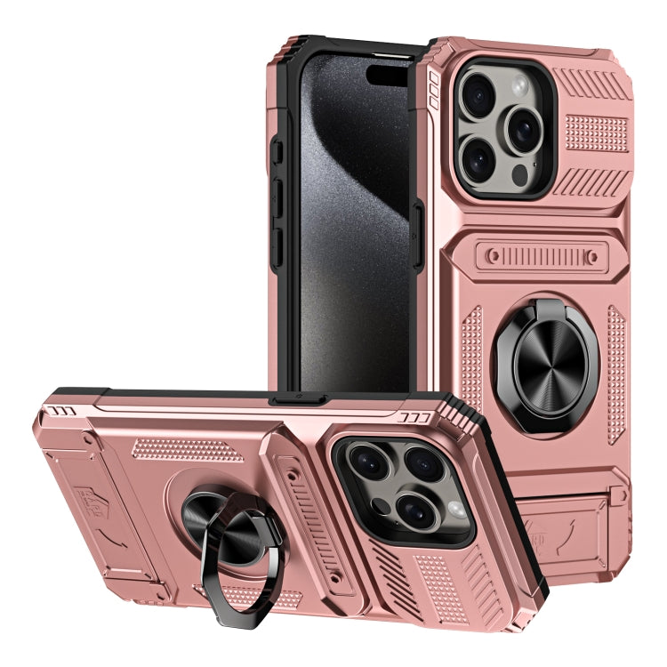 TPU+PC Shockproof Card Phone Case with Metal Ring Holder, Series 3