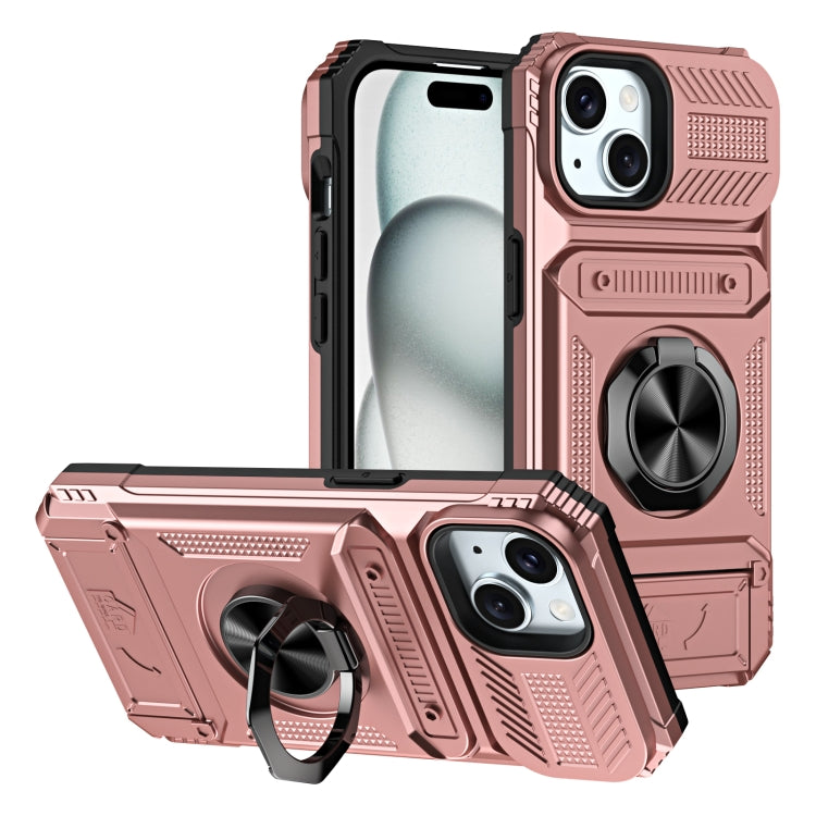 TPU+PC Shockproof Card Phone Case with Metal Ring Holder, Series 2