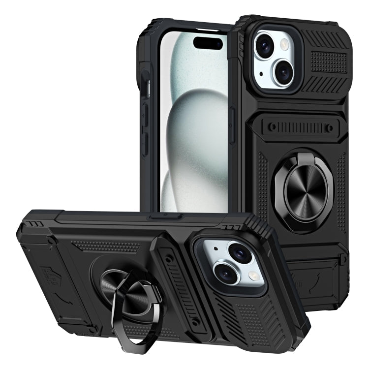 TPU+PC Shockproof Card Phone Case with Metal Ring Holder, Series 2