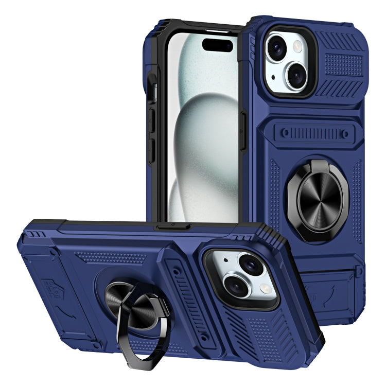 TPU+PC Shockproof Card Phone Case with Metal Ring Holder, Series 2