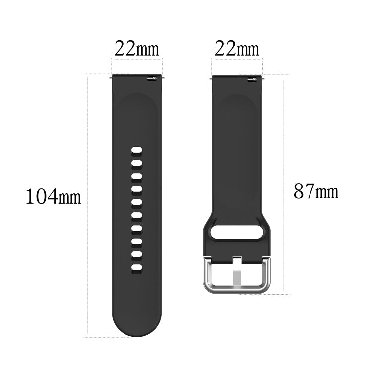 Solid Color Metal Silver Buckle Silicone Watch Band, Size: S