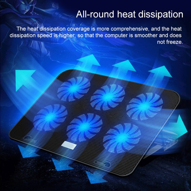 ICE COOREL Notebook Computer Base Speed Control Silent Six-fan Cooling Holder Cooling Rack, Style: Premium Edition My Store