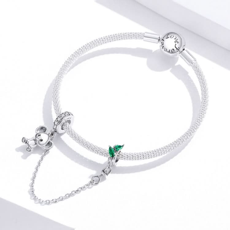 S925 Sterling Silver Koala Safety Chain DIY Bracelet Necklace Accessories