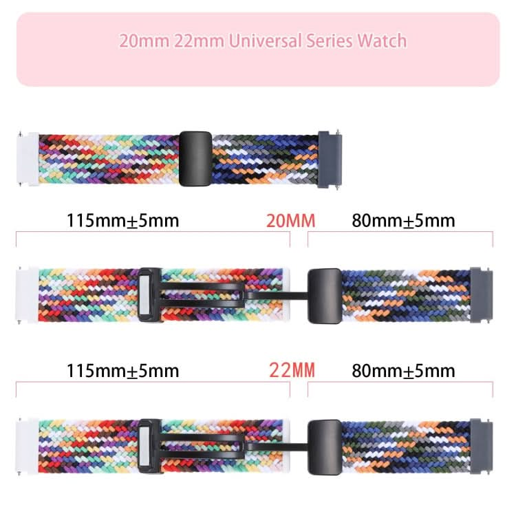 Two-color Magnetic Braided Nylon Watch Band, Series 1