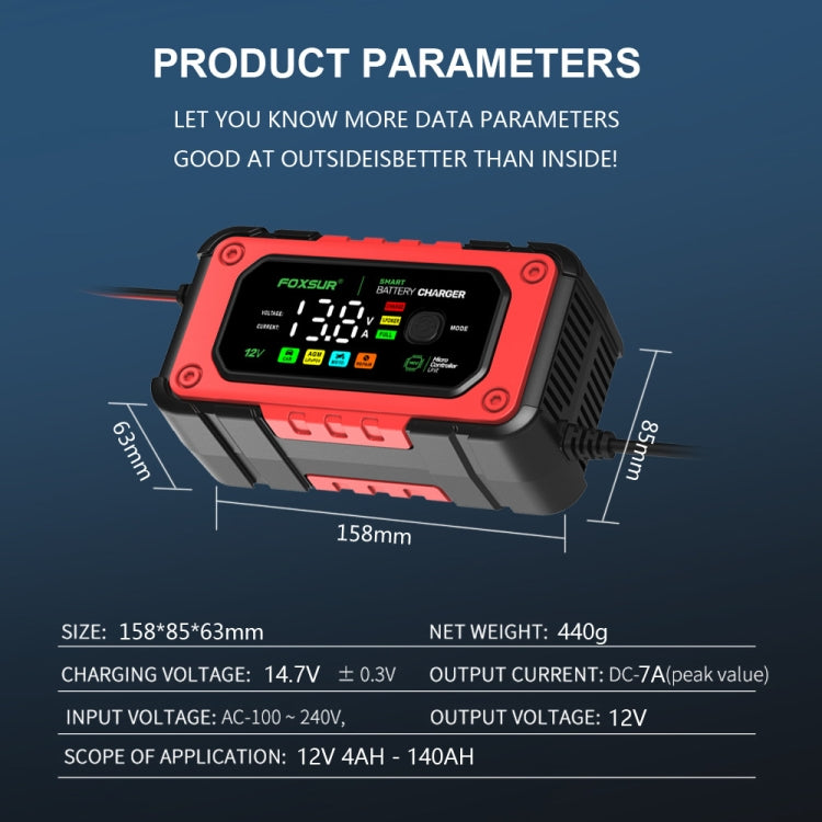 FOXSUR 7A 12V Car / Motorcycle Smart Battery Charger ÎҵÄÉ̵ê