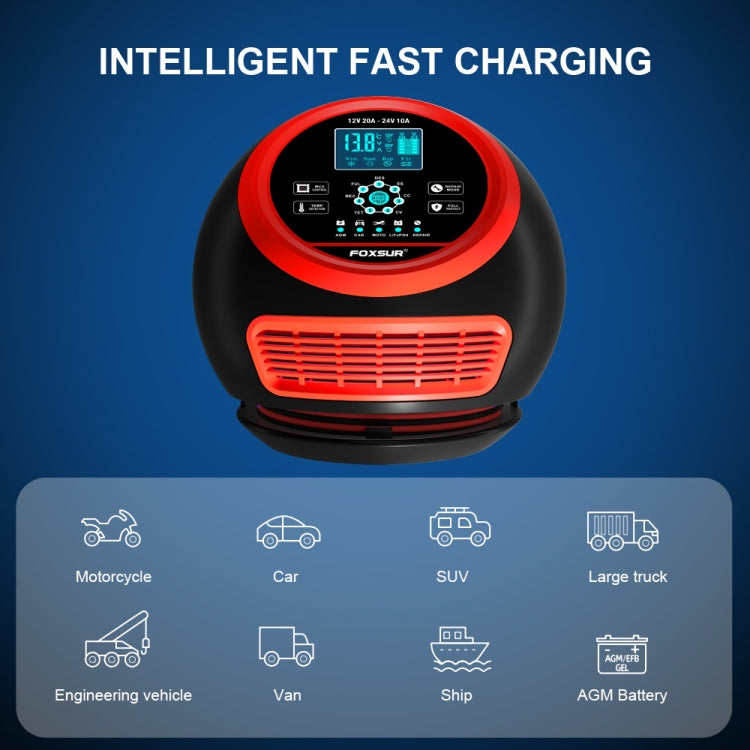 FOXSUR 20A 12V 24V Car / Motorcycle Smart Battery Charger ÎҵÄÉ̵ê