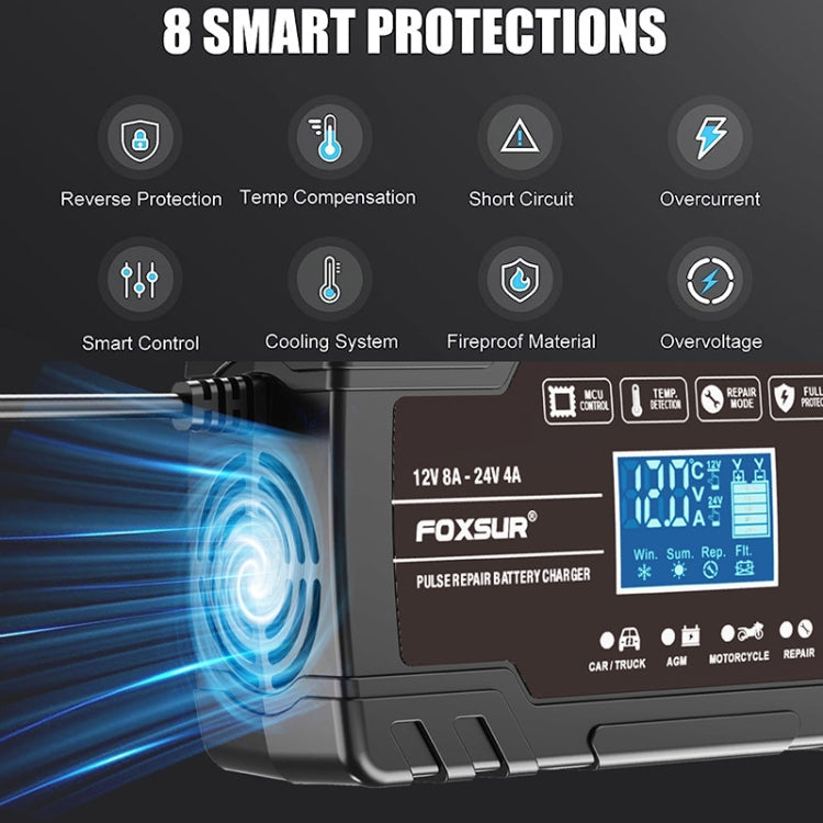 FOXSUR 8A 12V 24V Car / Motorcycle Smart Battery Charger ÎҵÄÉ̵ê