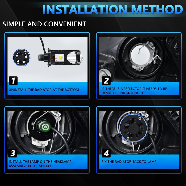 N4 1 Pair H4 Car mini Bifocal LED Lens Headlight ÎҵÄÉ̵ê