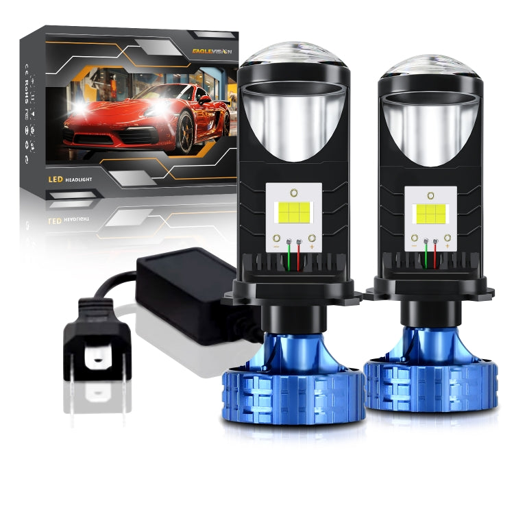 N4 1 Pair H4 Car mini Bifocal LED Lens Headlight