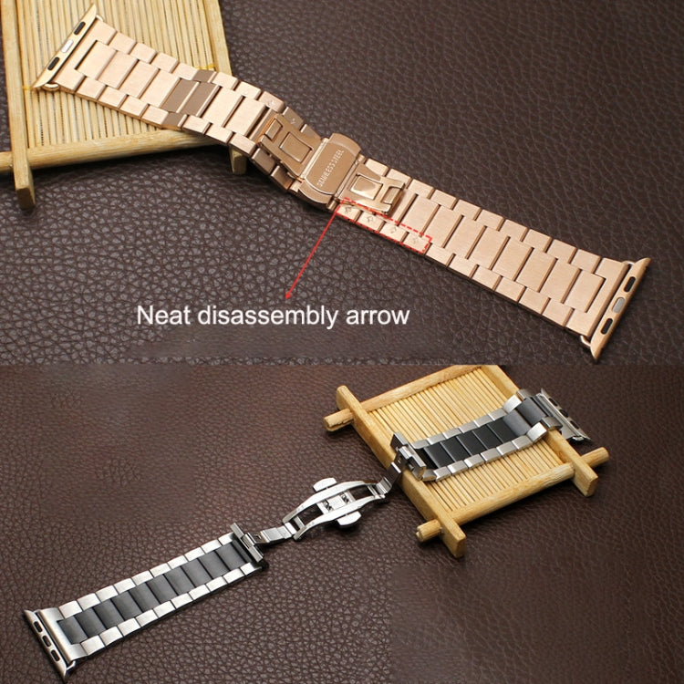 Three-bead Butterfly Buckle Metal Watch Band, Series 1