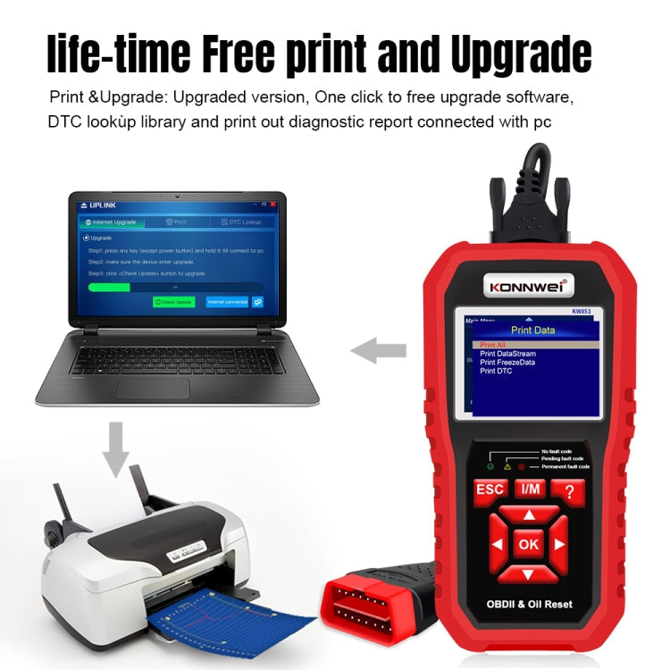 KONNWEI KW851 2 in 1 Car OBDll Scanner Diagnostic Tool Oil Service Light Reset ÎҵÄÉ̵ê