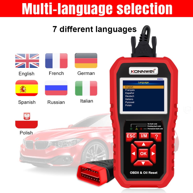 KONNWEI KW851 2 in 1 Car OBDll Scanner Diagnostic Tool Oil Service Light Reset ÎҵÄÉ̵ê