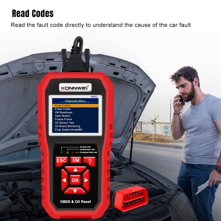 KONNWEI KW851 2 in 1 Car OBDll Scanner Diagnostic Tool Oil Service Light Reset ÎҵÄÉ̵ê