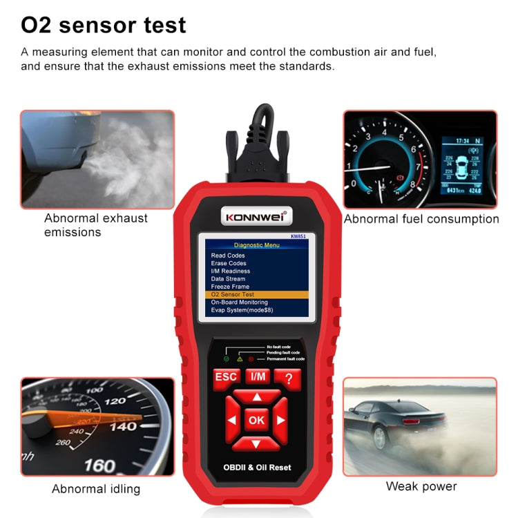 KONNWEI KW851 2 in 1 Car OBDll Scanner Diagnostic Tool Oil Service Light Reset ÎҵÄÉ̵ê