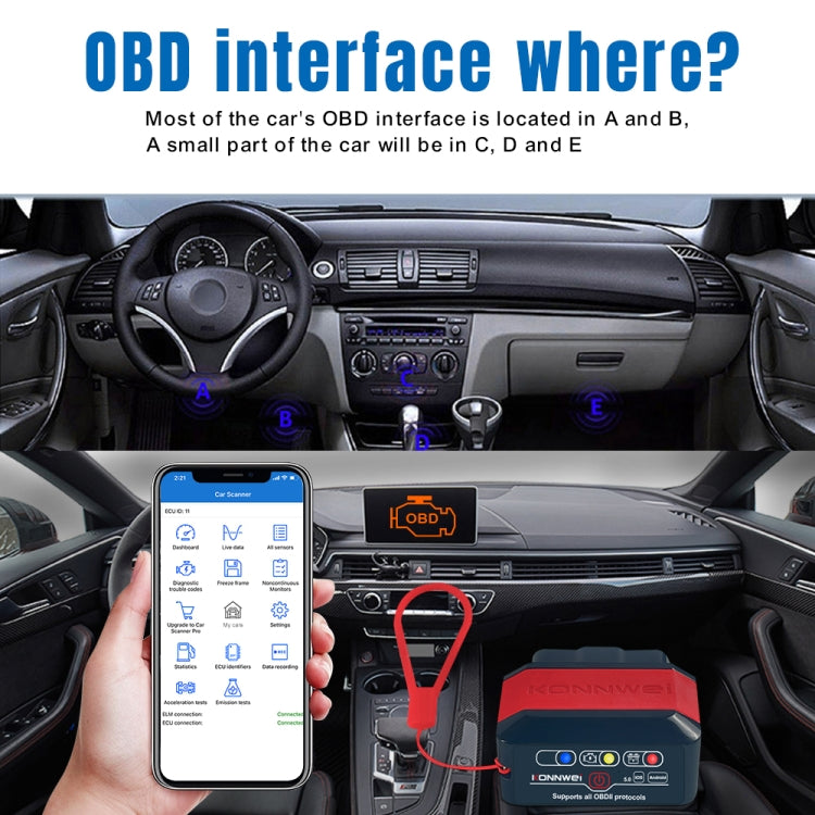 KONNWEI KW905 Bluetooth 5.0 Car OBD2 Scanner Support Android & iOS ÎҵÄÉ̵ê