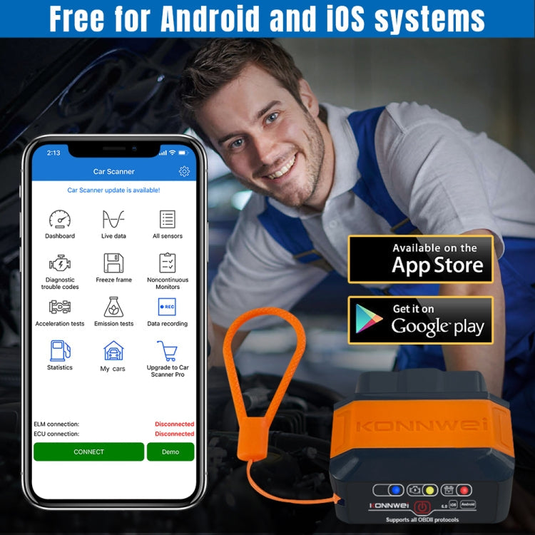 KONNWEI KW906 Bluetooth 5.0 Car OBD2 Scanner Support Android & iOS ÎҵÄÉ̵ê