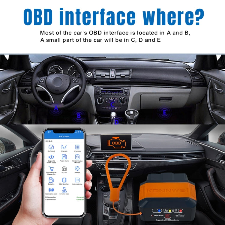 KONNWEI KW906 Bluetooth 5.0 Car OBD2 Scanner Support Android & iOS ÎҵÄÉ̵ê