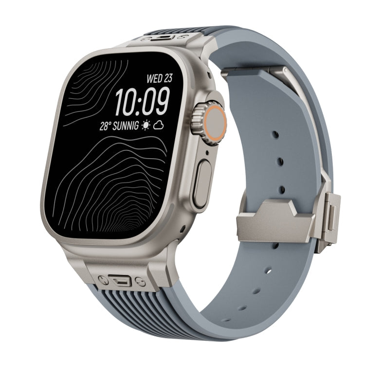 Vertical Texture Titanium Buckle Elastic Silicone Watch Band, Series 2