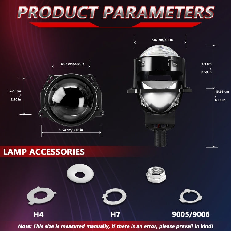 T01 1 Pair 3 inch Car Bifocal LED Lens Headlight, Left Driving ÎҵÄÉ̵ê