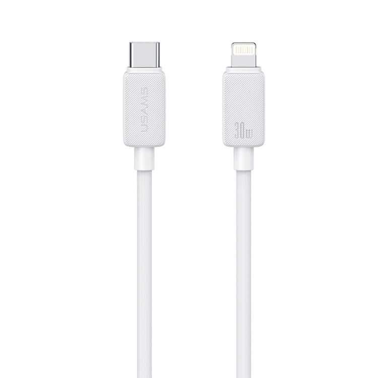 USAMS US-SJ697 USB-C / Type-C to 8 Pin 30W Striped Fast Charge Data Cable