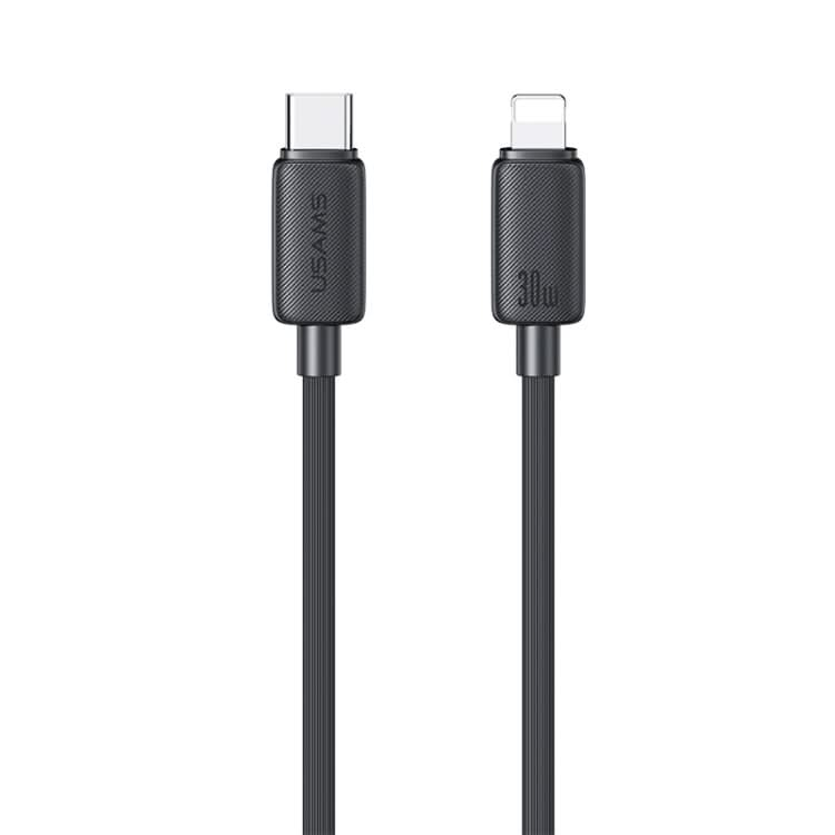 USAMS US-SJ697 USB-C / Type-C to 8 Pin 30W Striped Fast Charge Data Cable