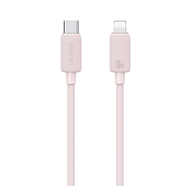 USAMS US-SJ697 USB-C / Type-C to 8 Pin 30W Striped Fast Charge Data Cable