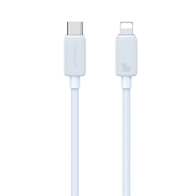 USAMS US-SJ697 USB-C / Type-C to 8 Pin 30W Striped Fast Charge Data Cable