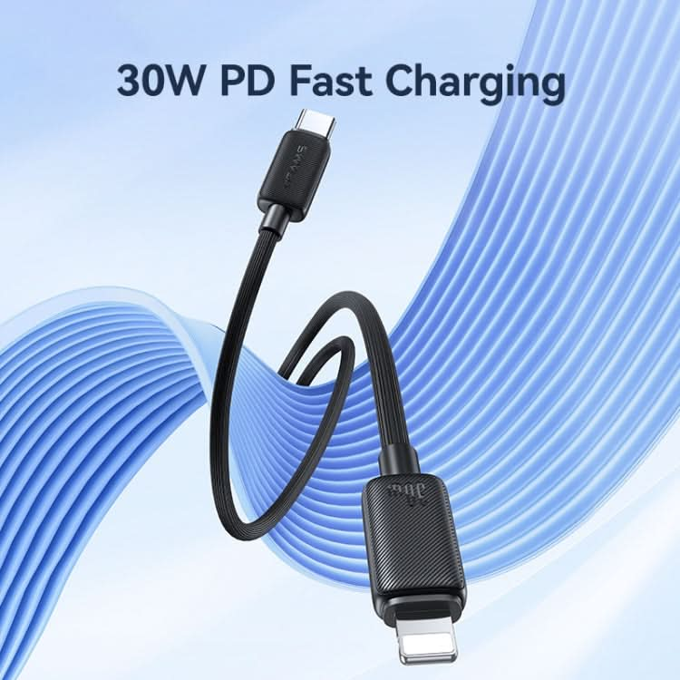 USAMS US-SJ697 USB-C / Type-C to 8 Pin 30W Striped Fast Charge Data Cable