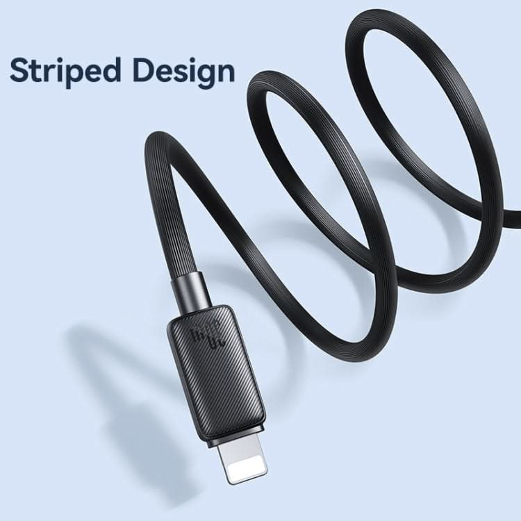 USAMS US-SJ697 USB-C / Type-C to 8 Pin 30W Striped Fast Charge Data Cable