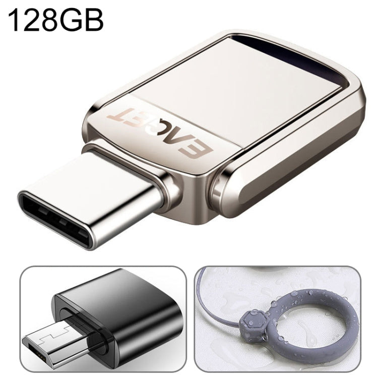 USB 3.1 + USB-C Interface Metal Twister Flash U Disk, with Micro USB Adapter & Lanyard