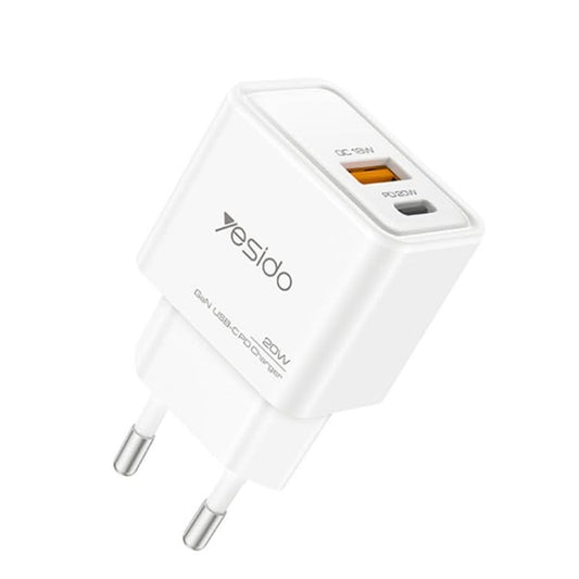 Yesido YC61 PD20W Dual Port Type-C GaN Charger, EU Plug