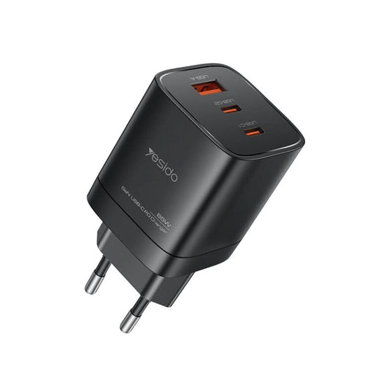 Yesido YC65 PD65W Three Port Type-C GaN Charger, EU Plug